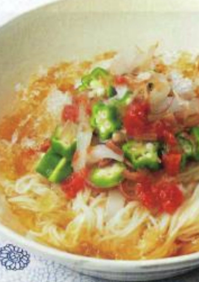 いかとオクラの梅和えそうめん-レシピのメイン写真