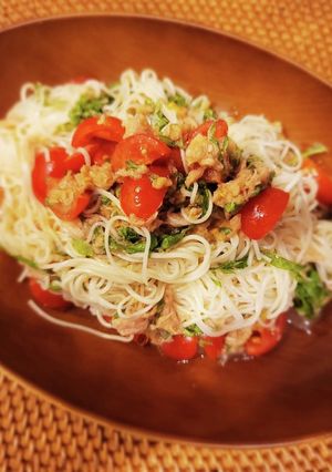 トマトとツナの素麺-レシピのメイン写真