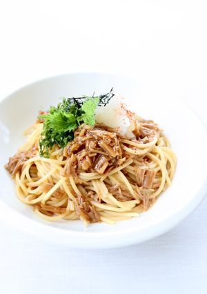 簡単に美味しい【なめたけおろしパスタ】-レシピのメイン写真