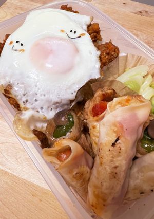 ピリ辛キーマカレー☆ピーマンの豚巻き弁当-レシピのメイン写真