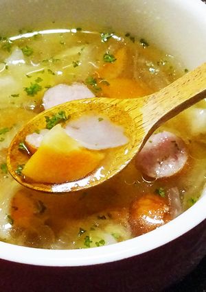 鍋に入れるだけ！干し野菜のコンソメスープ-レシピのメイン写真