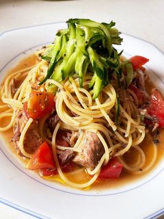 サバ缶とトマトの冷製パスタ-レシピのメイン写真