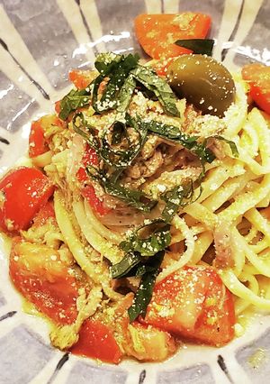 ツナとトマトで冷製ジェノベーゼ-レシピのメイン写真