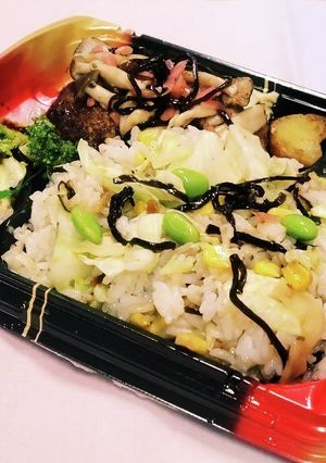 “ハンバーグ弁当” <ご飯の部>キャベツ-レシピのメイン写真