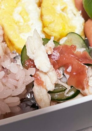 夏のお弁当♡副菜♡梅鶏キュウリ酢の物-レシピのメイン写真