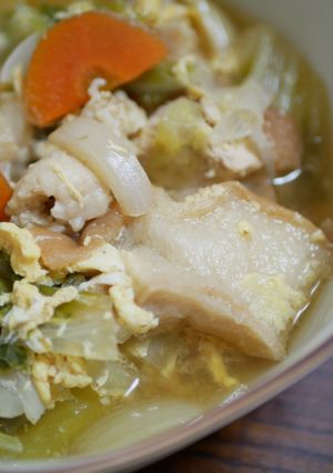 車麩のたまごとじ/七尾市学校給食-レシピのメイン写真
