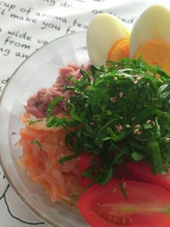 低カロリー☆蒟蒻そうめんの冷やし中華風-レシピのメイン写真