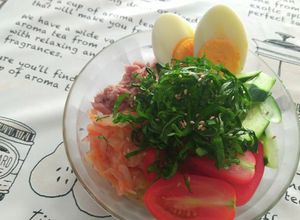 低カロリー☆蒟蒻そうめんの冷やし中華風-レシピのメイン写真