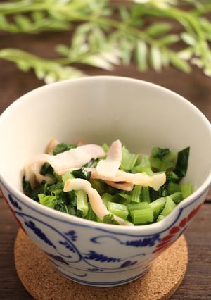 簡単小鉢！小松菜ベーコンの白だし煮-レシピのメイン写真