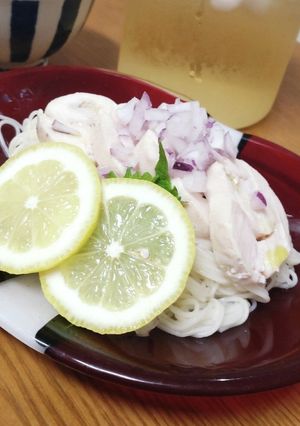 つめたい麺☆レモンチキン素麺☆栄養士ママ-レシピのメイン写真