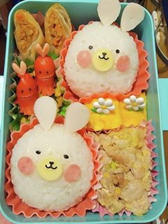 簡単!うさぎおにぎり弁当!-レシピのメイン写真