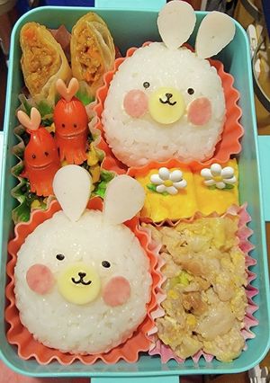 簡単！うさぎおにぎり弁当！-レシピのメイン写真
