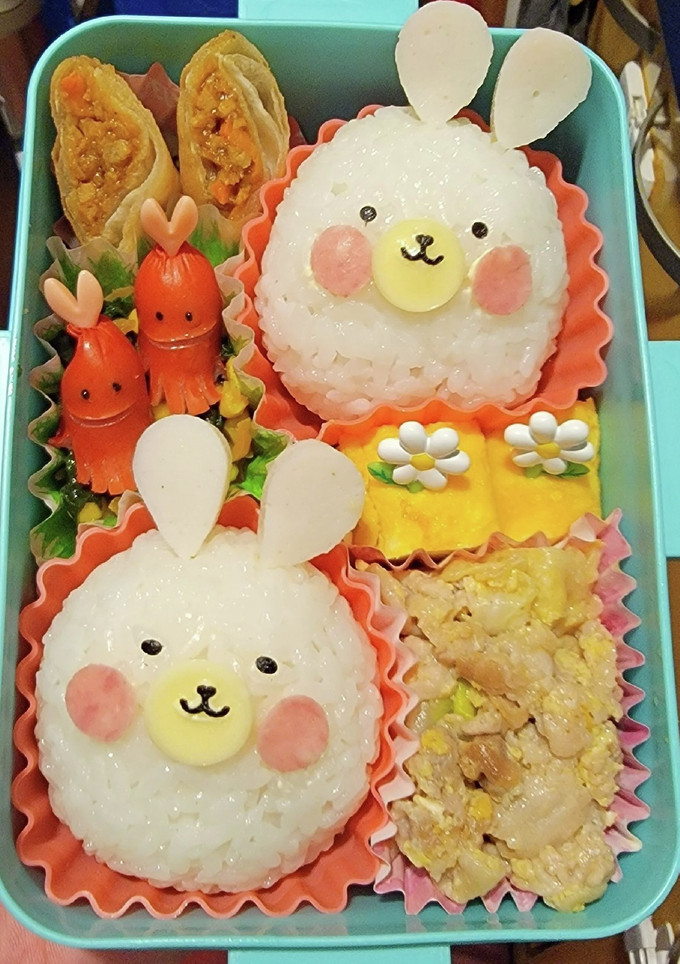 簡単！うさぎおにぎり弁当！-レシピのメイン写真