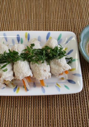 巻冷しゃぶごまダレ添え（透析食）-レシピのメイン写真