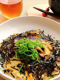 備蓄食品で美味♪いわしのかば焼き卵とじ丼-レシピのメイン写真