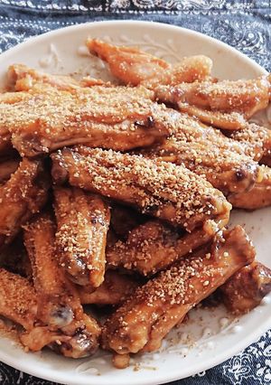 鉄フライパンで、手羽中のこってり煮-レシピのメイン写真