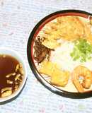 【つめたい麺】ささみとえび天のざるうどん