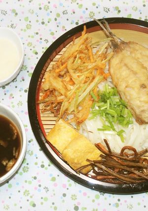 【つめたい麺】アジ天おろしざるうどん-レシピのメイン写真