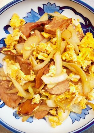 焼き豚と玉ねぎの卵炒め-レシピのメイン写真