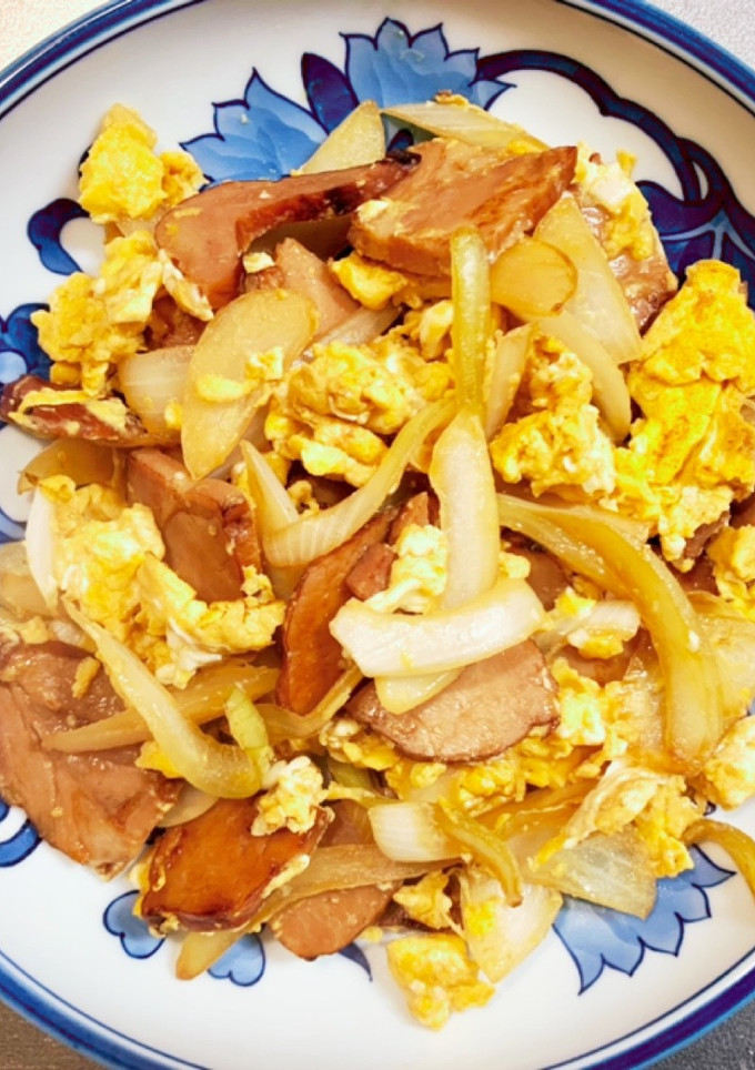 焼き豚と玉ねぎの卵炒め-レシピのメイン写真