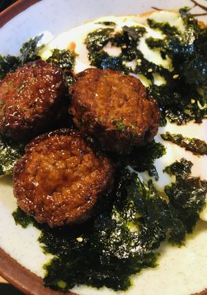 惣菜ハンバーグでロコモコ風しろごはん丼-レシピのメイン写真