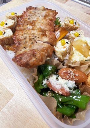ポークジンジャー☆ソーセージピーマン弁当-レシピのメイン写真