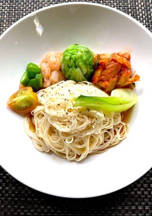 つめたい麺　暑さ乗り切る混ぜそうめん-レシピのメイン写真