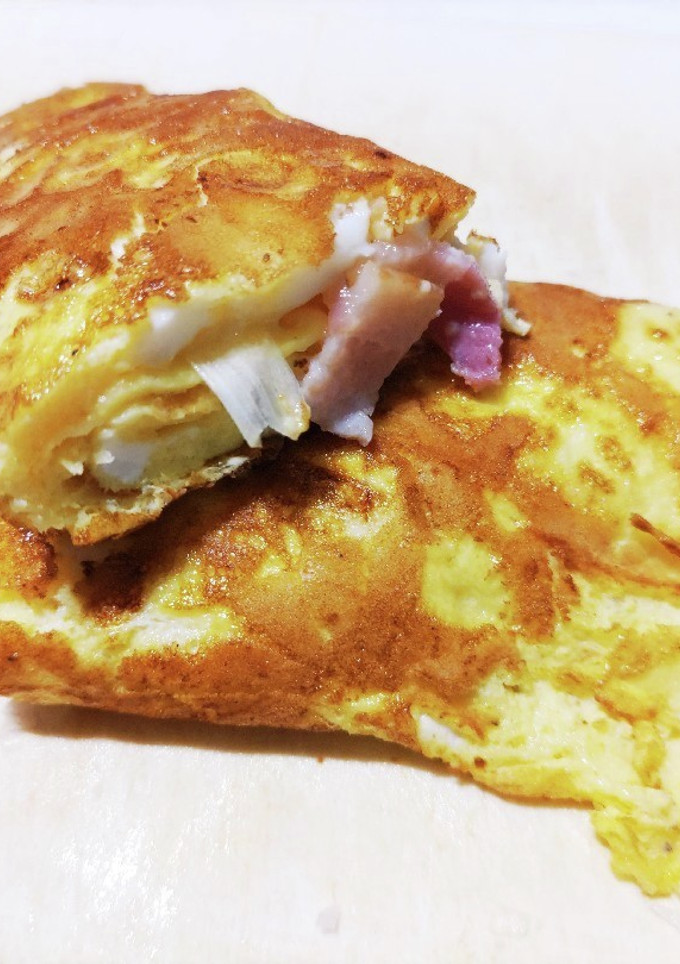 ねぎとベーコンの中華風卵焼き-レシピのメイン写真