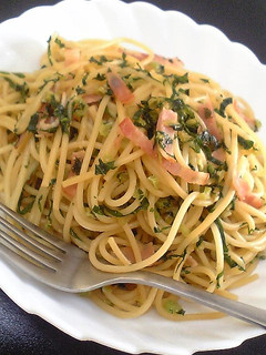 ウマ!大根の葉とベーコンの和風パスタ♪-レシピのメイン写真