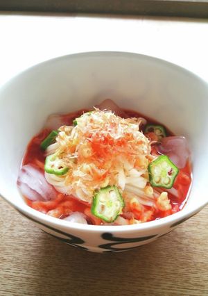 野菜嫌いの君へ☆トマトジュース冷うどん-レシピのメイン写真