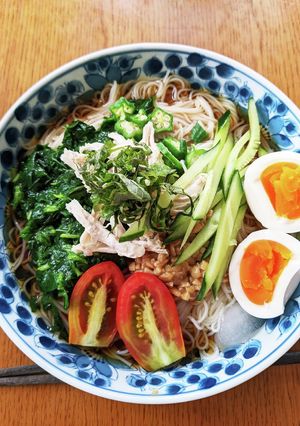 つめたい麺〜ネバネバトリオそうめん-レシピのメイン写真