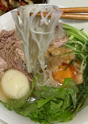つめたい麺　味噌卵チャーシュー冷麺-レシピのメイン写真