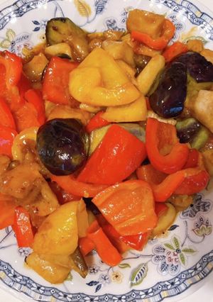 鶏肉と夏野菜のあんかけ(揚げない酢鳥風）-レシピのメイン写真