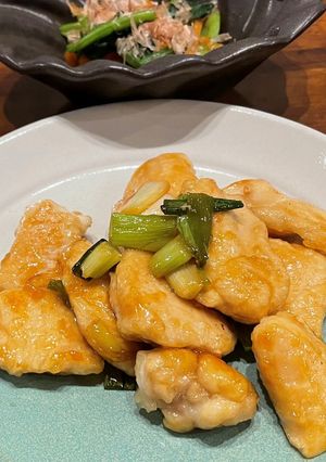 青ネギと鶏むねの甘酢炒め-レシピのメイン写真
