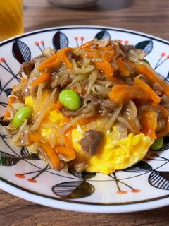 もやしと豚肉の中華あんかけ玉子丼-レシピのメイン写真