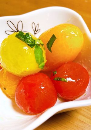 ミニトマトのバジル風味マリネ-レシピのメイン写真
