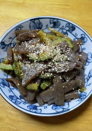 ゴーヤーとこんにゃくのきんぴら-レシピのメイン写真