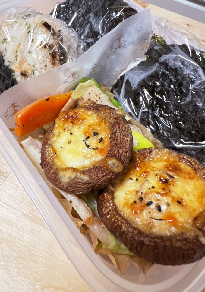 おにぎり３種☆椎茸のチーズ焼き弁当-レシピのメイン写真