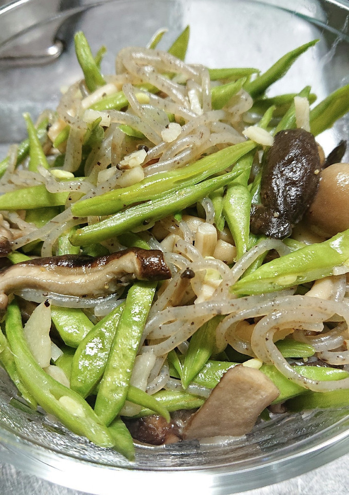 いんげんと糸こんとキノコ炒め-レシピのメイン写真