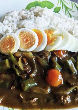 夏はコレ!夏野菜と雑穀米のビーフカレー-レシピのメイン写真