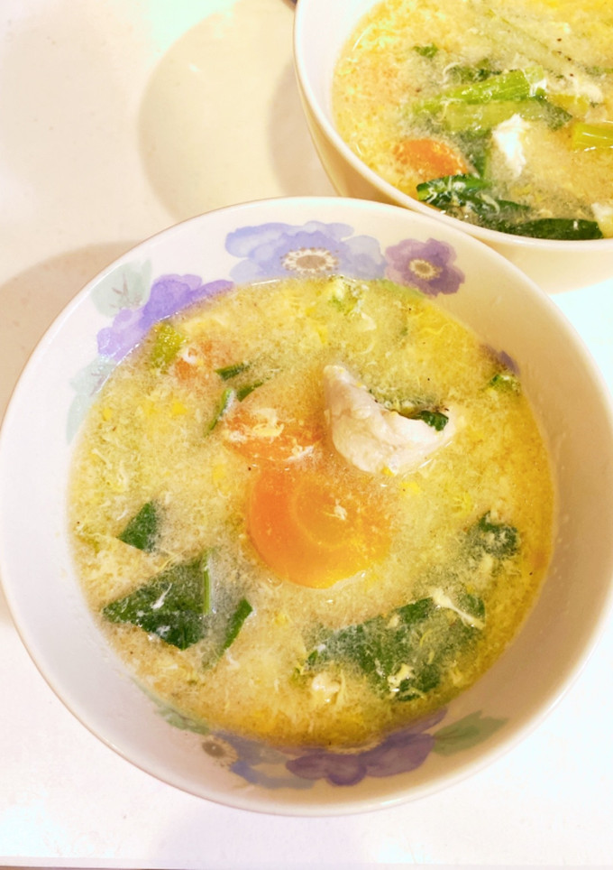 蒸し鶏の茹で汁で♡簡単野菜スープ-レシピのメイン写真