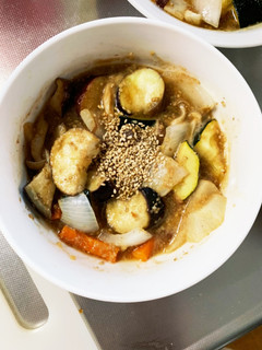 根菜茄子梅カツオ照り焼き味温野菜サラダ-レシピのメイン写真