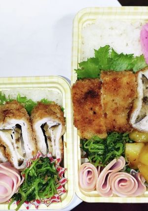 【夫婦弁当245】茄子ミルフィユ豚カツ-レシピのメイン写真