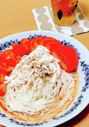 ピリ辛キムチ冷麺風そうめん-レシピのメイン写真