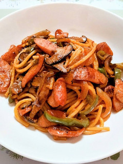 ランチ!ウインナーとキノコのナポリタン-レシピのメイン写真