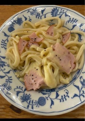 レンチン★ハムチーズうどん-レシピのメイン写真