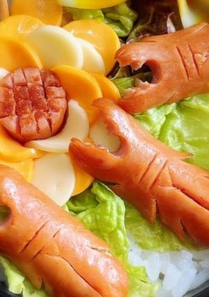 可愛いおかずクワガタのウインナー夏弁当-レシピのメイン写真