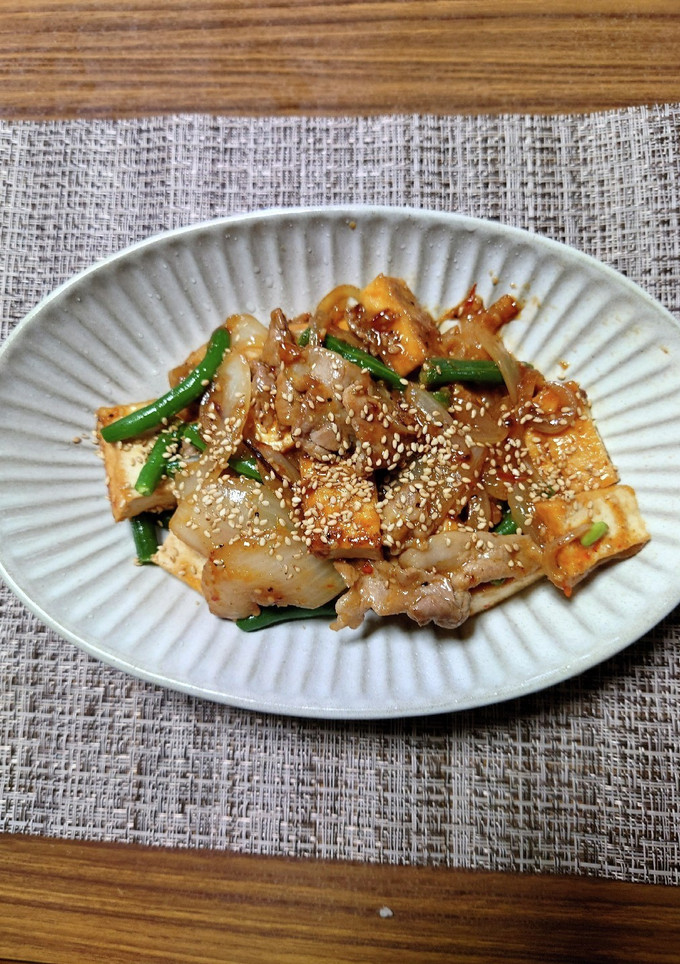 ヨウサマの減塩厚揚げと豚肉の辛味噌炒め-レシピのメイン写真