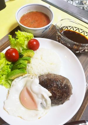 ロコモコ丼風　　　　　ワンプレート-レシピのメイン写真