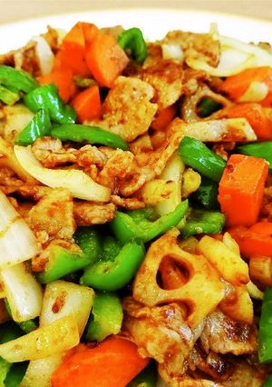 バリボリ肉野菜カレー炒め。-レシピのメイン写真